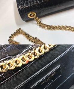 Saint Laurent Kate Medium Chain Bag With Tassel In Embossed Crocodile Black For Women 9.4in/24cm YSL 354119DND0J1000 - Image 12