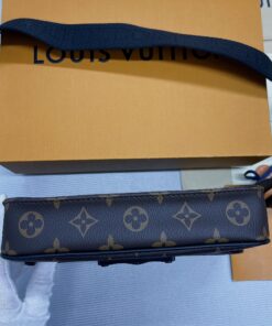 Louis Vuitton S-Lock Sling Monogram Macassar Black For Men, Crossbody Bags 8.3in/21cm LV M45807 - Image 10