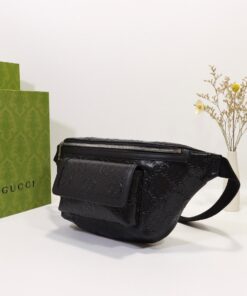 Gucci Embossed Belt Bag Black For Men 11in/28cm 645093 1W3CN 1000 - Image 8