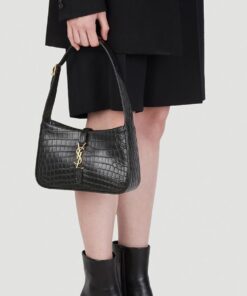Alternative view of Saint Laurent LE 5 À 7 Hobo Bag Black In Embossed Material For Women 9in/23cm YSL 657228DZESW1062