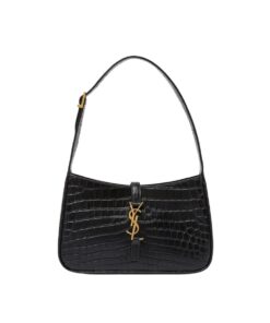 Saint Laurent LE 5 À 7 Hobo Bag Black In Embossed Material For Women 9in/23cm YSL 657228DZESW1062