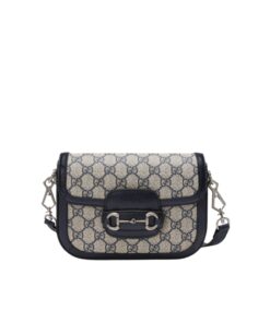 Gucci Horsebit 1955 GG Mini Bag Beige And Blue Supreme Canvas For Women 8in/20cm 658574 96IWN 4076