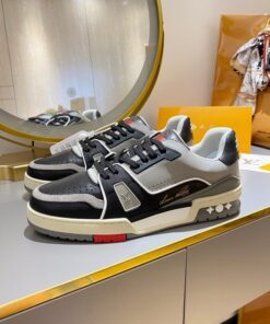 Louis Vuitton Trainer Sneaker Black/Grey Virgil Abloh For Men