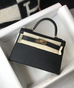 Alternative view of Hermes Mini Kelly 19 Sellier Epsom Black Bag For Women, Shoulder Bags 7.5in/19cm