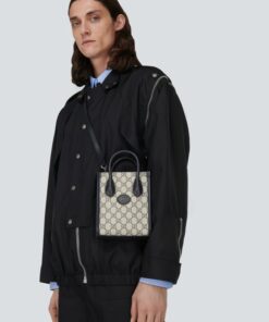 Alternative view of Gucci Mini Tote Bag With Interlocking G Beige And Blue GG Supreme Canvas 7.8in/20cm 671623 K9GSN 4075