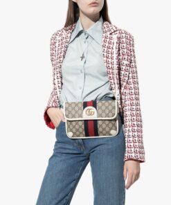 Alternative view of Gucci Ophidia Belt Bag Beige And Ebony GG Supreme Canvas, A Material With Low Environmental Impact 8.7in/22cm GG 674081 96IWT 9794