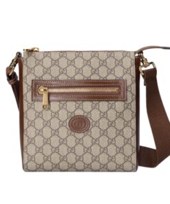 Gucci Supreme Messenger Bag Beige And Ebony GG Supreme Canvas 9.3in/23.5cm GG 681021 92THG 8563