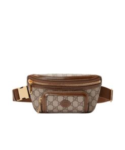 Gucci Belt Bag With Interlocking G Beige And Ebony GG Supreme Canvas 9.1in/23cm 682933 92THG 8563