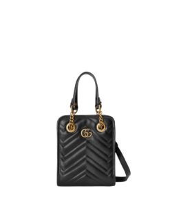 Gucci Marmont Matelasse Mini Bag Black For Women, Women’s Bags 7.5in/19cm GG 696123 DTDHT 1000