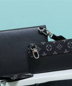 Louis Vuitton Trio Messenger Monogram Denim And Taurillon For Men, Men’s Bags, Shoulder And Crossbody Bags 8.7in/22cm LV M81013 - Image 8