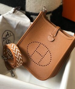 Hermes Evelyne 16 Amazone Bag Brown With Silver-Toned Hardware For Women, Shoulder and Crossbody Bags 6.3in/16cm