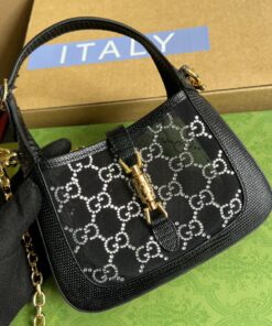 Gucci Jackie 1961 Mini Shoulder Bag Black For Women, Women’s Bags 7.5in/19cm GG - Image 9