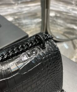 Saint Laurent Sunset Medium Chain Bag Black For Women 8.6in/22cm YSL 442906DND0U1000 - Image 7