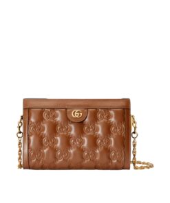 Gucci GG Matelassé Small Bag Brown For Women 10.2in/26cm GG 702200 UM8HG 2595