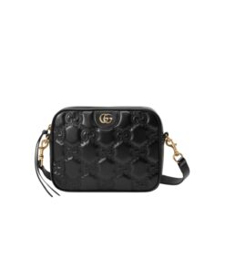 Gucci Matelasse Shoulder Bag Black For Women, Women’s Bags 8.5in/22cm GG 702234 UM8HG 1046