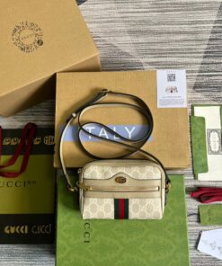 Alternative view of Gucci Ophidia Mini GG Bag Beige And Ebony GG Supreme Canvas, With Beige For Women  7in/17.5cm GG