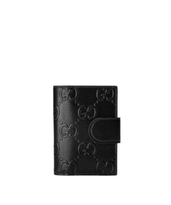 GG Embossed Passport Case Black For Men 5.7in/10.5cm 724562 1W3AN 1000
