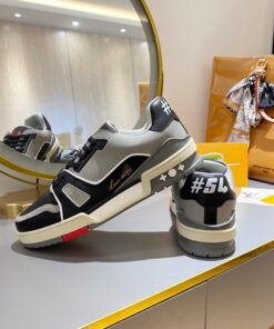 Louis Vuitton Trainer Sneaker Black/Grey Virgil Abloh For Men - Image 8