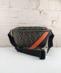 Fendi Belt Bag Khaki/Orange For Men, Men’s Bags 18.1in/46cm FF 7VA434