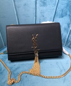 Saint Laurent Kate Medium Chain Bag With Tassel In Grain De Poudre Black For Women 9.4in/24cm YSL 354119BOW0J1000 - Image 4