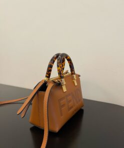 Fendi By The Way Brown Mini Bag For Women 20.5cm/8.1in 8BS067 ABVL F0NYJ - Image 3
