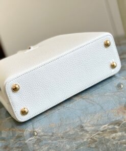 Louis Vuitton Capucines BB Top Handle Bag 10.6in/ 27cm White Gold Hardware For Women - Image 6