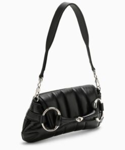 Gucci Horsebit Chain Small Shoulder Black Bag For Women 764339 AACU1 1000- 10.6 Inches/ 26.9 Cm - Image 4