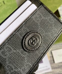 Gucci Card Case with Interlocking G Black For Men 4in/10cm GG 673002 92TCN 1000 - Image 6