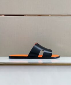Hermes Izmir Sandals Black/ Orange For Men - Image 4