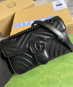 Gucci Marmont Matelasse Mini Bag Black For Women 8.5in/22cm - Image 10