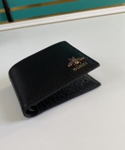 Gucci Bee Logo Black Bi-Fold Wallet For Men 11cm/4.3in GG 523664 - Image 6