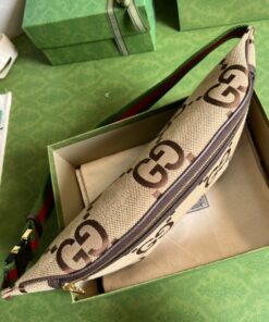 Gucci Jumbo GG Belt Bag Camel And Ebony Jumbo GG Canvas 15.3in/39cm GG 696031 UKMDG 2570 - Image 11