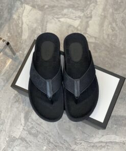 Gucci GG T-Strap Slide Sandals Black For Men 429362