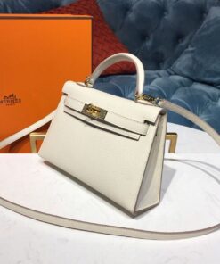 Alternative view of Hermes Kelly Mini Top Handle Bag 7.5in/ 19cm Craie Gold Hardware For Women