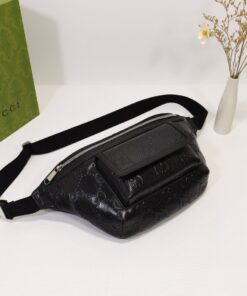 Gucci Embossed Belt Bag Black For Men 11in/28cm 645093 1W3CN 1000 - Image 11