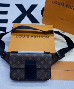Louis Vuitton S-Lock Sling Monogram Macassar Black For Men, Crossbody Bags 8.3in/21cm LV M45807 - Image 15