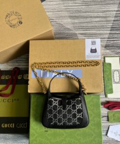Gucci Jackie 1961 Mini Shoulder Bag Black For Women, Women’s Bags 7.5in/19cm GG - Image 8