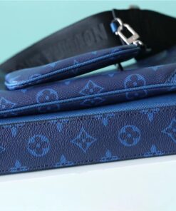 Louis Vuitton Trio Messenger Monogram Canvas And Taiga Cobalt Blue For Men, Men’s Bags, Shoulder And Crossbody Bags 9.8in/ 25cm LV M30848 - Image 14