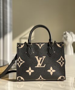 Louis Vuitton OnTheGo PM Tote Bag 9.8in/ 25cm Black Gold Hardware For Women M45659 - Image 4
