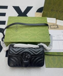 Gucci Marmont Matelasse Mini Bag Black For Women 8.5in/22cm - Image 12