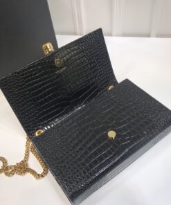 Saint Laurent Kate Medium Chain Bag With Tassel In Embossed Crocodile Black For Women 9.4in/24cm YSL 354119DND0J1000 - Image 10