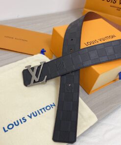 Louis Vuitton Initiales Reversible 40mm Belt Damier Embossed Silver Hardware For Men