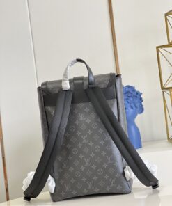 Louis Vuitton Saumur Backpack Monogram Eclipse Canvas Black Hardware For Men M45913 - Image 4