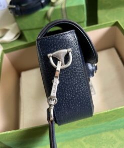 Gucci Horsebit 1955 GG Mini Bag Beige And Blue Supreme Canvas For Women 8in/20cm 658574 96IWN 4076 - Image 9