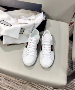 Gucci Ace Sneaker With Bee White For Women GG 431942 02JP0 9064 - Image 3