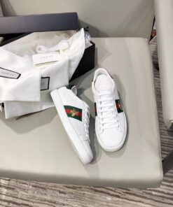 Gucci Ace Sneaker With Bee White For Women GG 431942 02JP0 9064 - Image 4