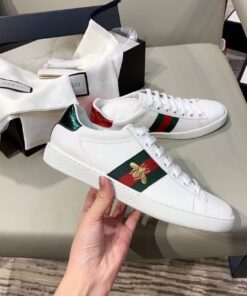 Gucci Ace Sneaker With Bee White For Women GG 431942 02JP0 9064 - Image 5
