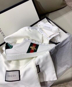 Gucci Ace Sneaker With Bee White For Women GG 431942 02JP0 9064 - Image 8