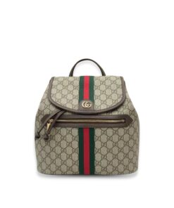 Gucci Ophidia Medium Backpack 12in/ 30cm Beige/ Dark Brown Monogram Gold Hardware For Women 836855 FAE0J 9867
