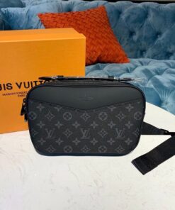 Louis Vuitton Bumbag Monogram Eclipse Canvas For Men, Men’s Belt Bags 11in/28cm LV M42906 - Image 10